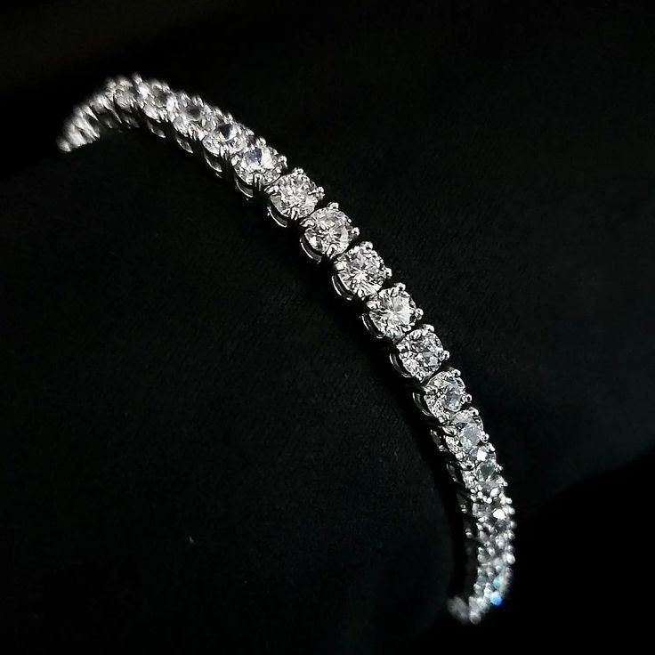 Classic Luxury Diamond Tennis Bracelet in White Gold Finish