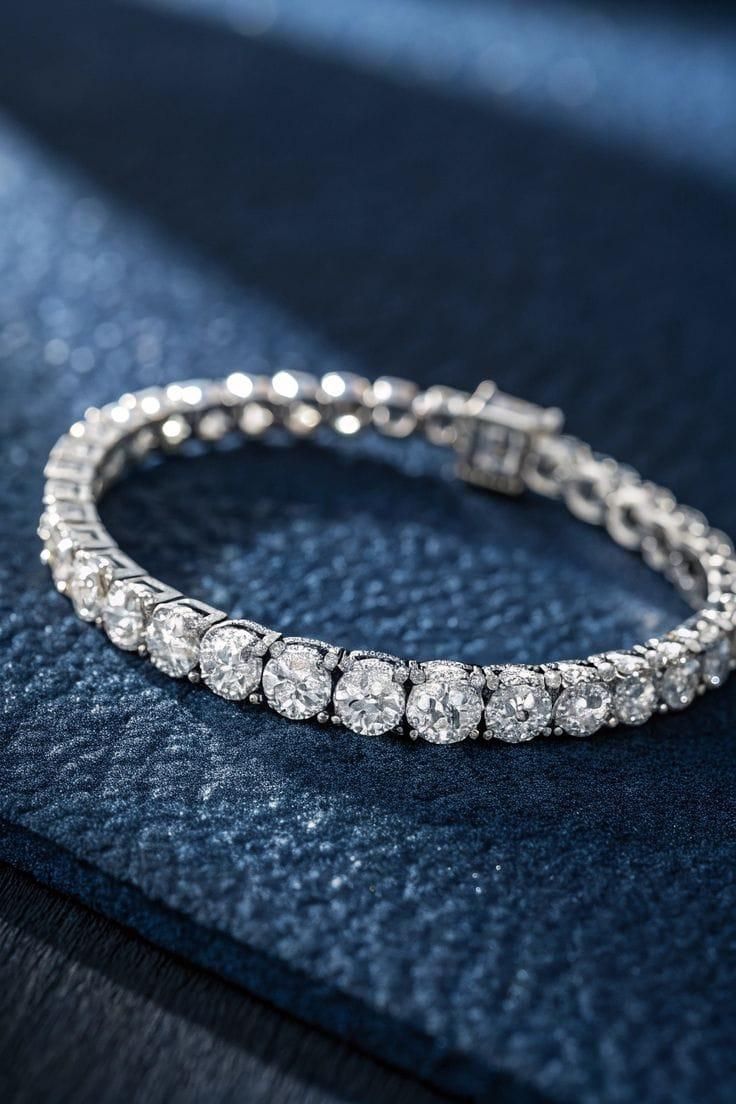 Classic Luxury Diamond Tennis Bracelet in White Gold Finish