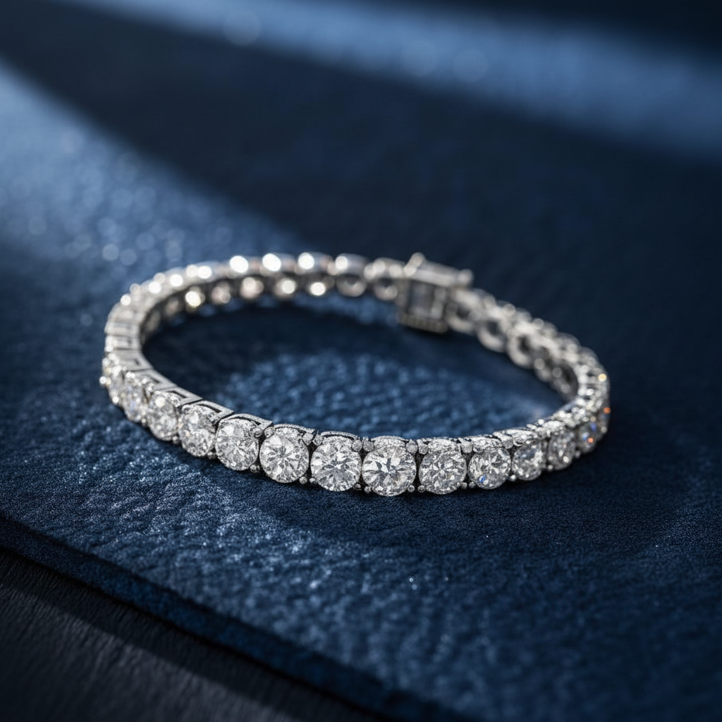 Diamond bracelet on black background