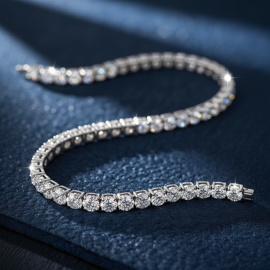 Diamond bracelet with dramatic lighting